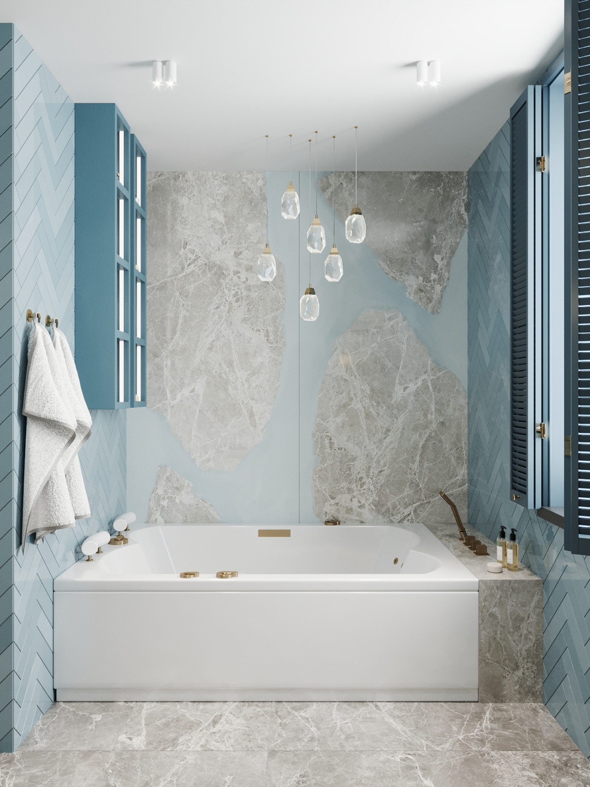 Дизайн-проект дома в голубых тонах