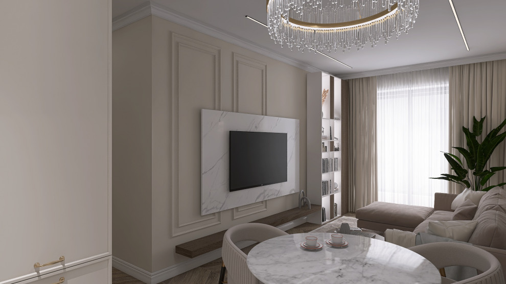 Обложка проекта: Кухня-гостиная Неоклассика