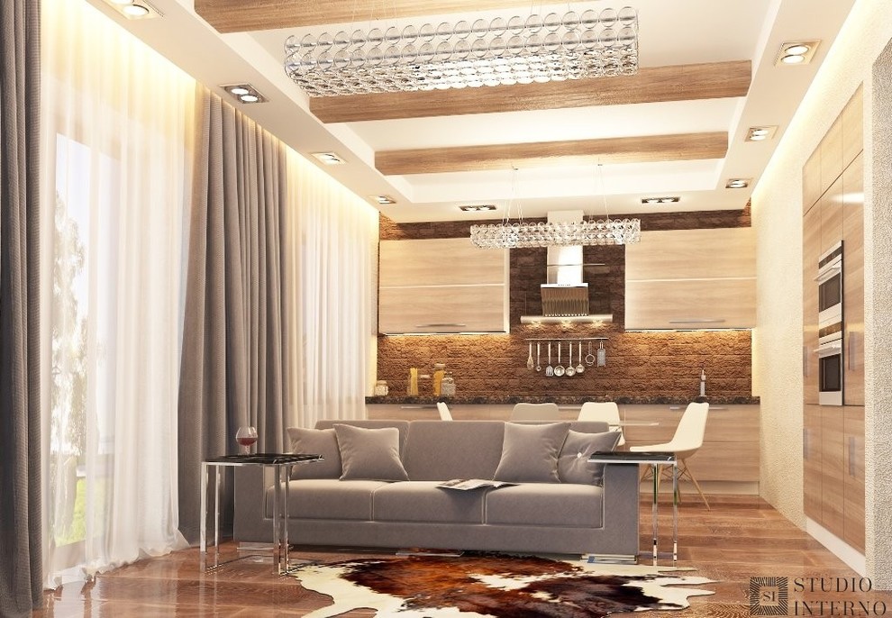 Обложка проекта: Интерьер квартиры выполнен в современном стиле .