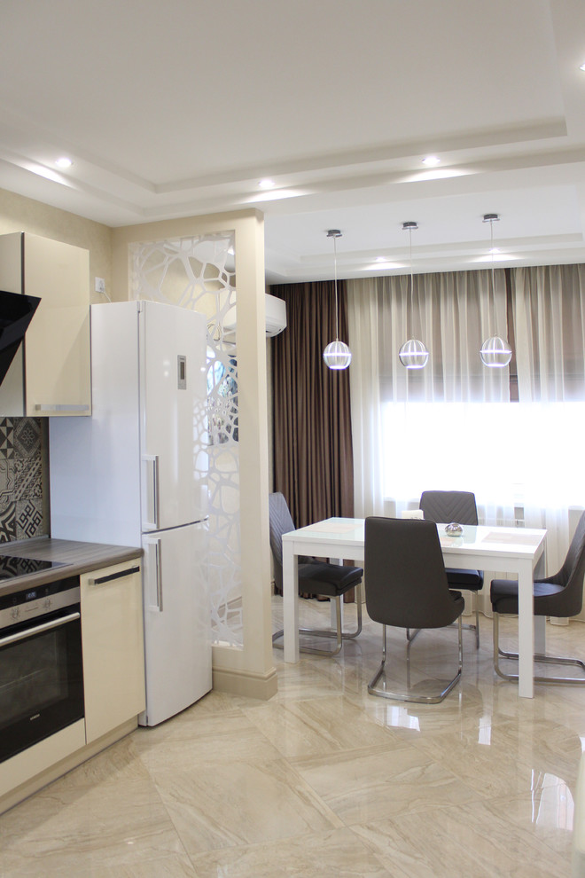 Обложка проекта: Реализованный проект Кухня-Столовая 17,5 кв.м в современной квартире