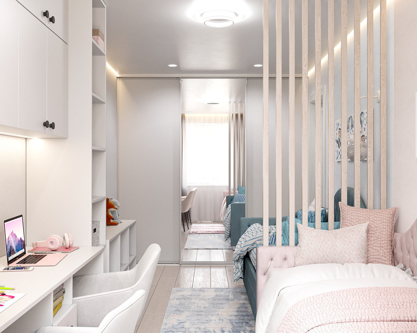 Дизайн-проект детских комнат для семьи с 4-мя детьми