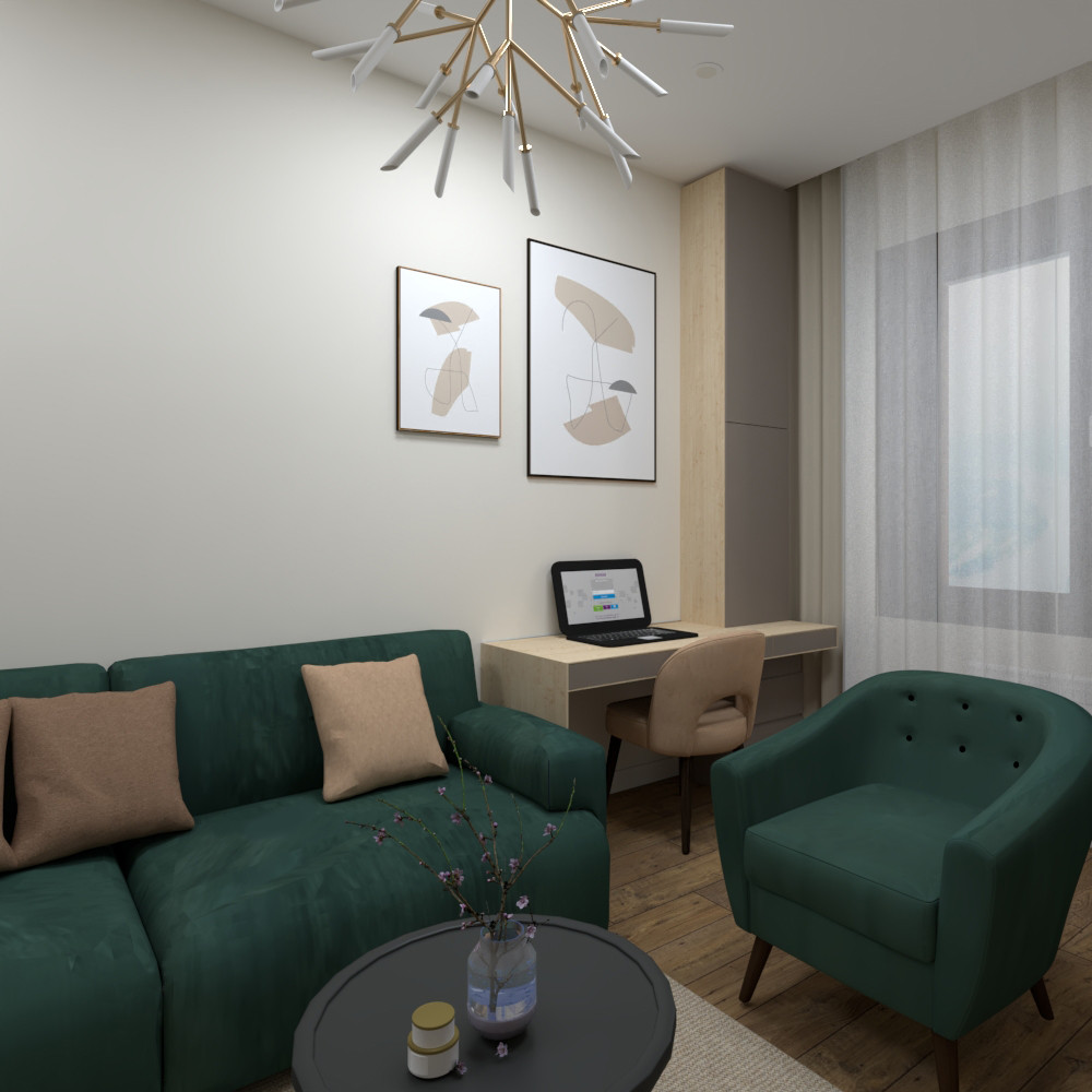 Квартира 54 м.кв. с элементами urban jungle