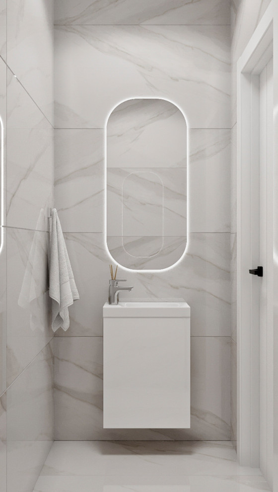 Квартира с современной гостиной с отсылками к ар-деко. Проект 2022 года