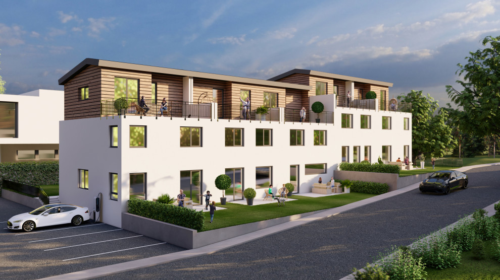 Обложка проекта: Neubau von 5 Reiehnhäusern mit 10 Stellplätzen