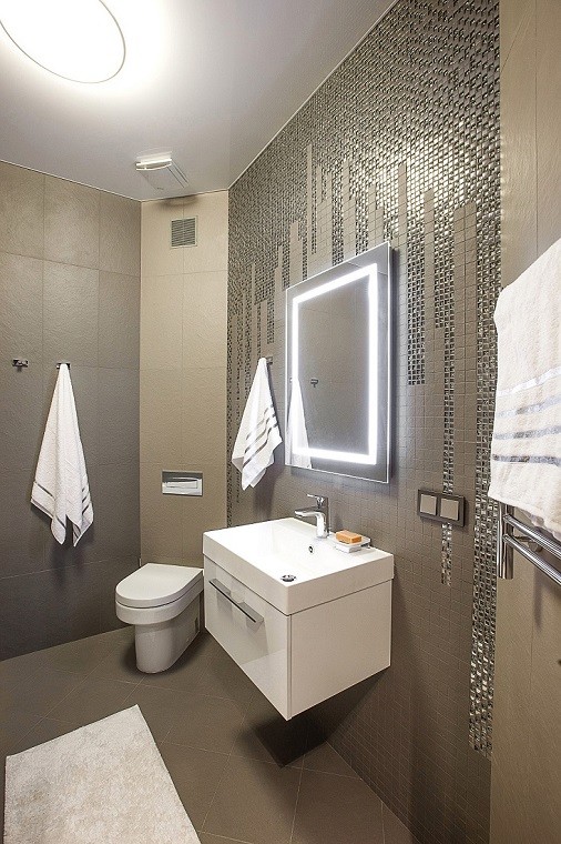 Ванная Сложносочиненный интерьер ЖК Лосиный остров