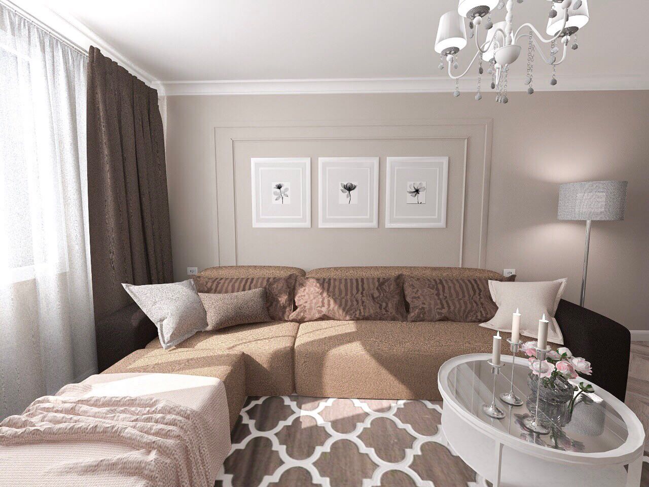 Дизайн интерьера двухкомнатной квартира в новостройке.