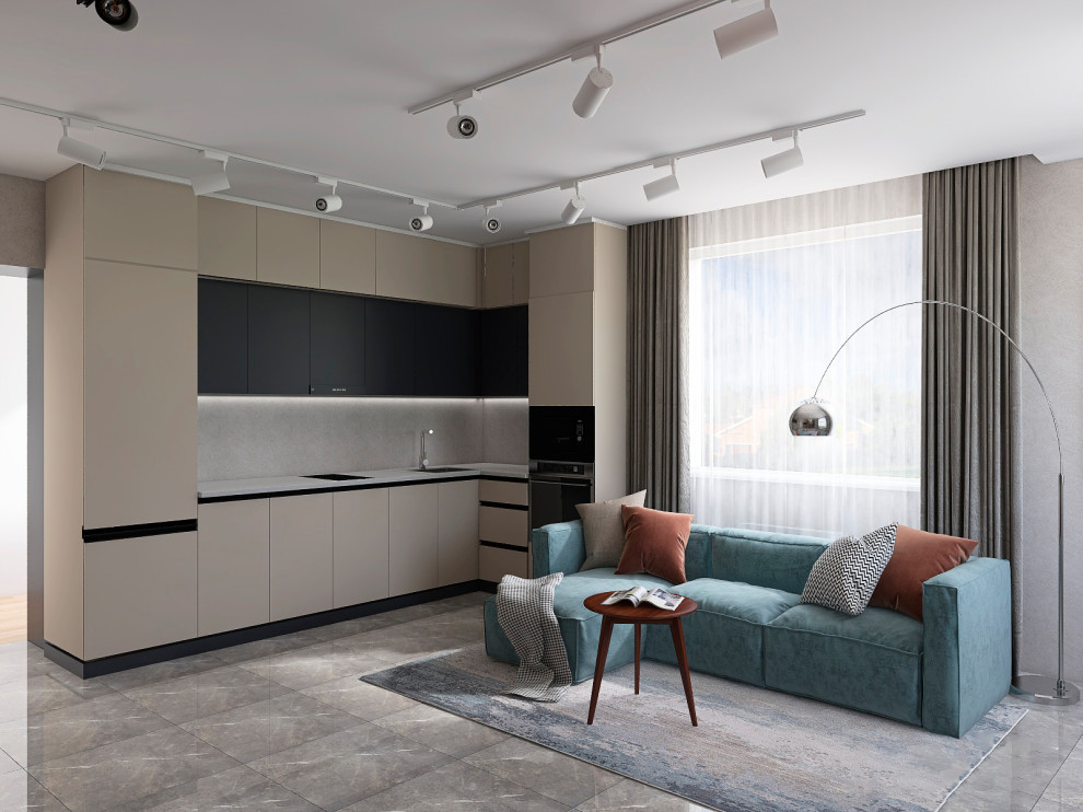 Обложка проекта: Холостяцкая гостиная 35 м2 в загородном доме