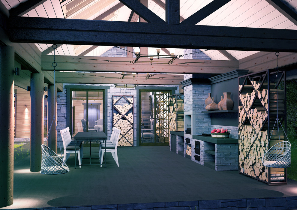 Гостевой дом с камином ,террасой,мангалом и мастерской в д. Лыткино