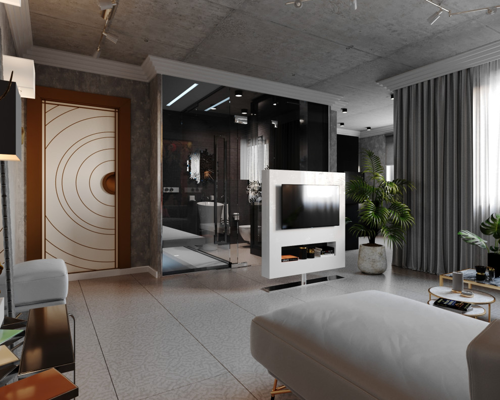 Models in party dresses - дизайн квартиры в стиле лофт и ар-деко, 54 кв.м.