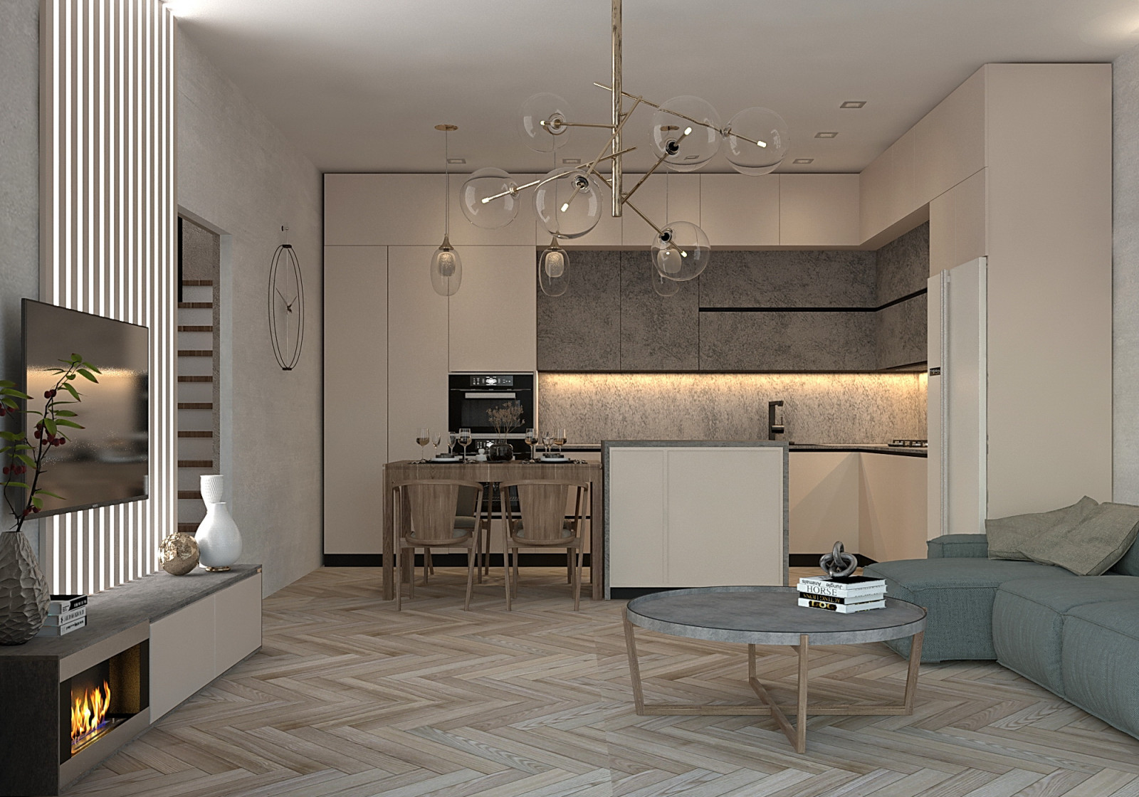 кухня-гостиная для молодой семьи