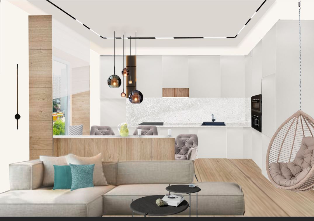 Обложка проекта: Коллаж для кухни-гостиной