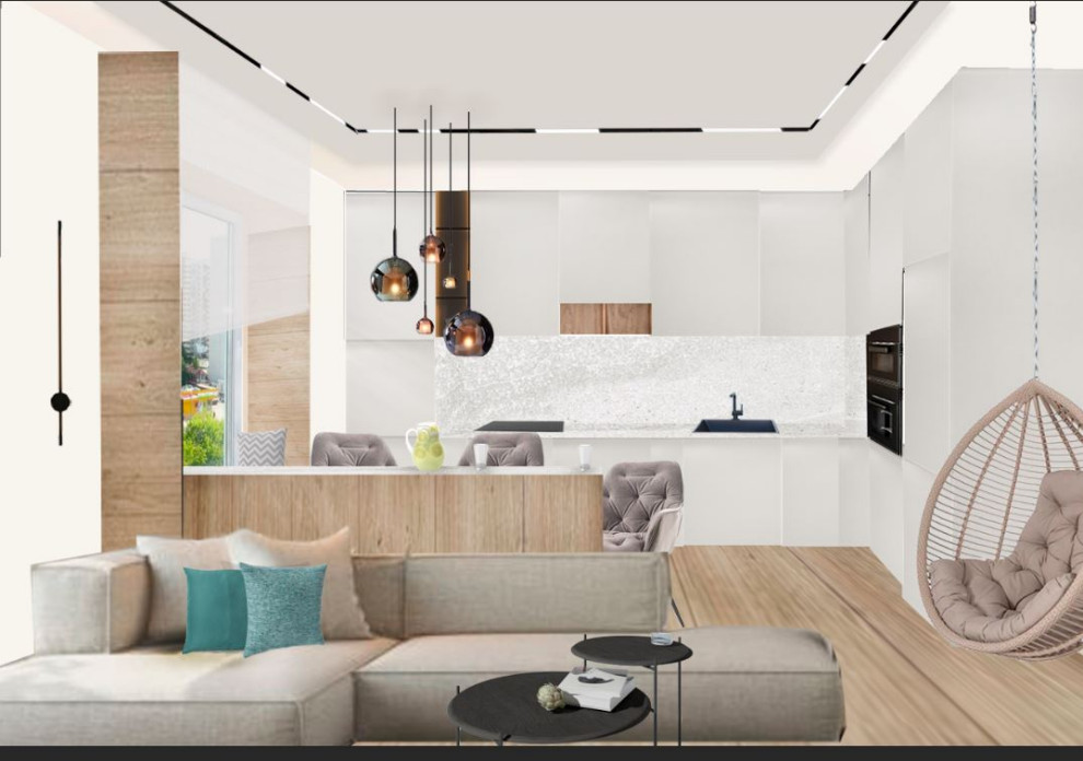 Обложка проекта: Коллаж для кухни-гостиной