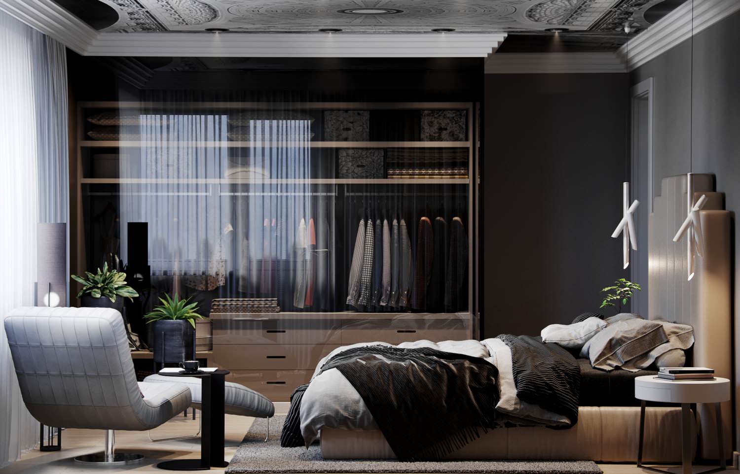 Models in party dresses - дизайн квартиры в стиле лофт и ар-деко, 54 кв.м.