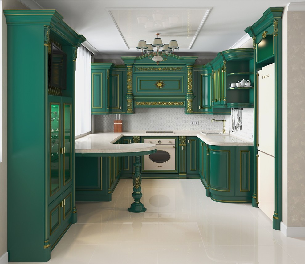 Зелёная кухня в классике