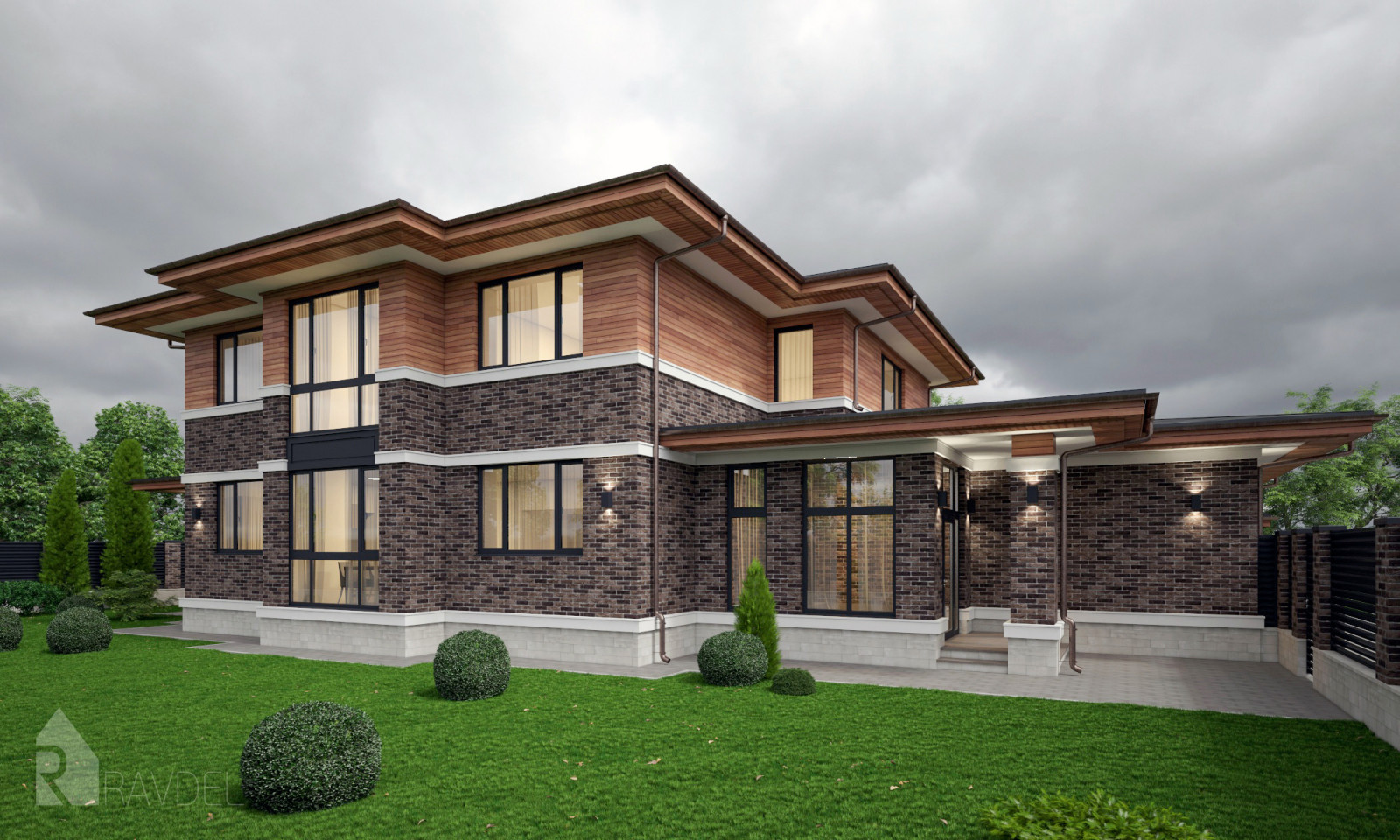 Коттедж в стиле Райта