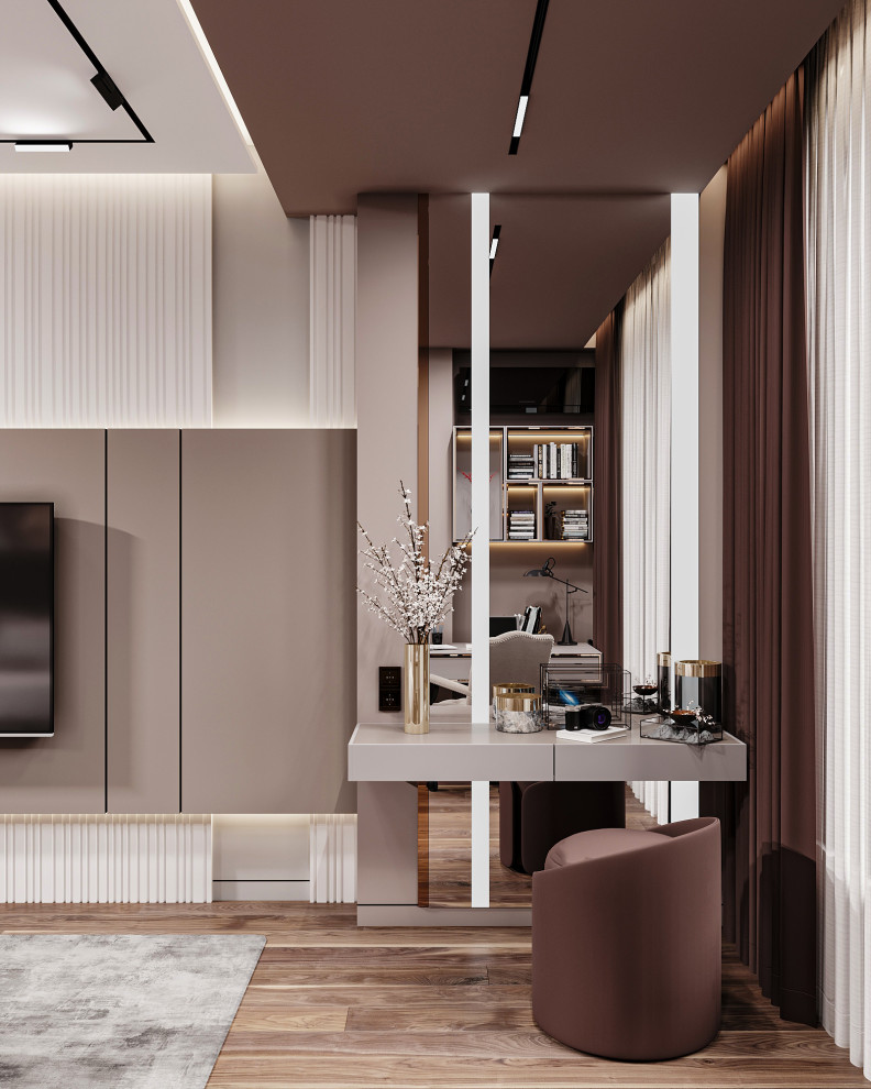 спальня с рабочим местом