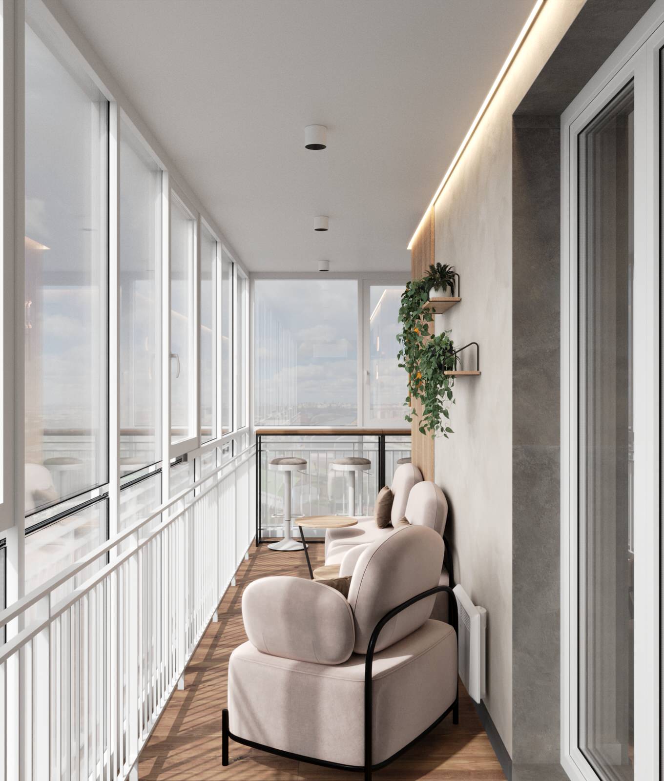 Дизайн квартиры в ЖК «Солярис» с большой лоджией