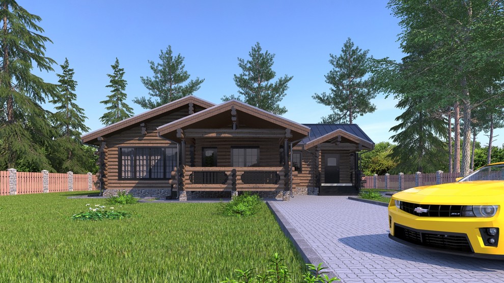 дом одноэтажный из бревна