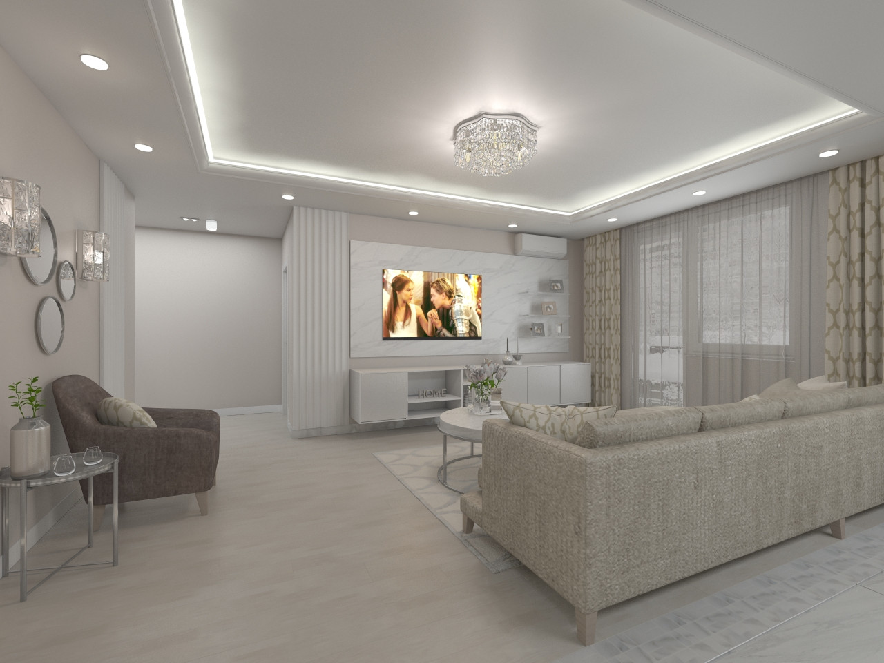 Современный интерьер в светлых тонах