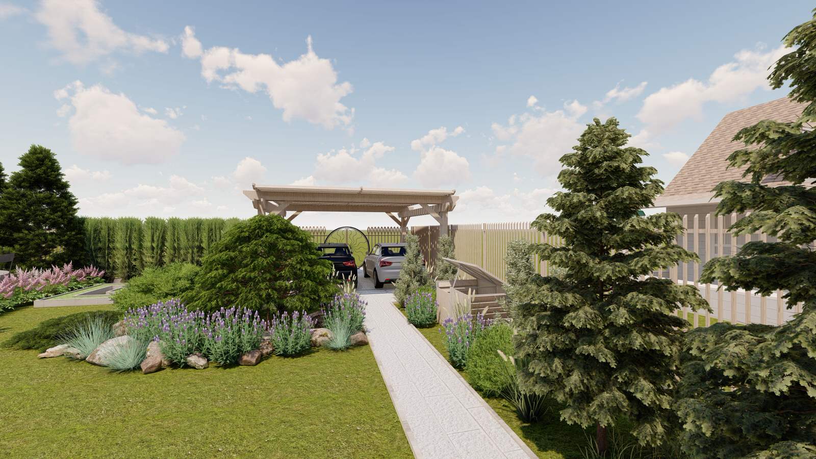 Участок Новая Рига 2 вариант.Хвойные