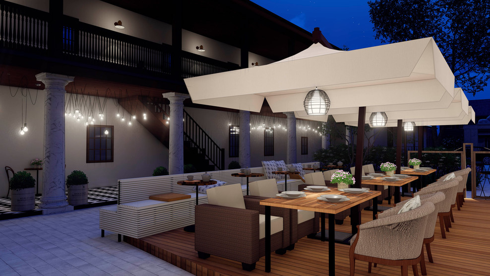 Летнее кафе на территории усадьбы Т. Рябининой