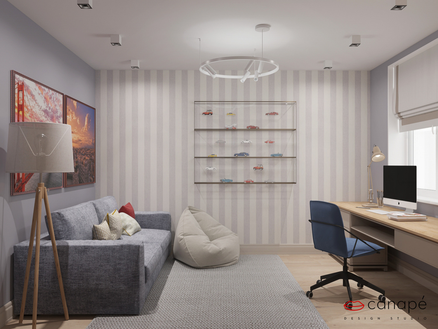 Нюансы синего и горчица