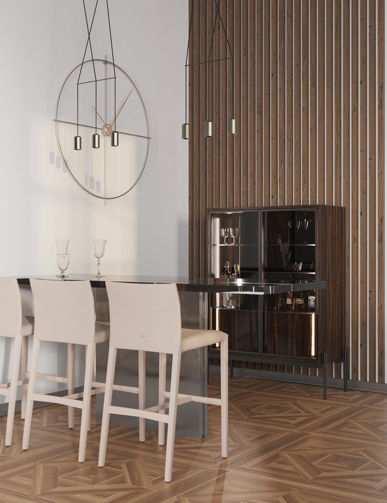 ВИЗУАЛИЗАЦИЯ ГОСТИНОЙ С КАМИНОМ ДЛЯ ПРОЕКТА ЧАСТНОГО ДОМА