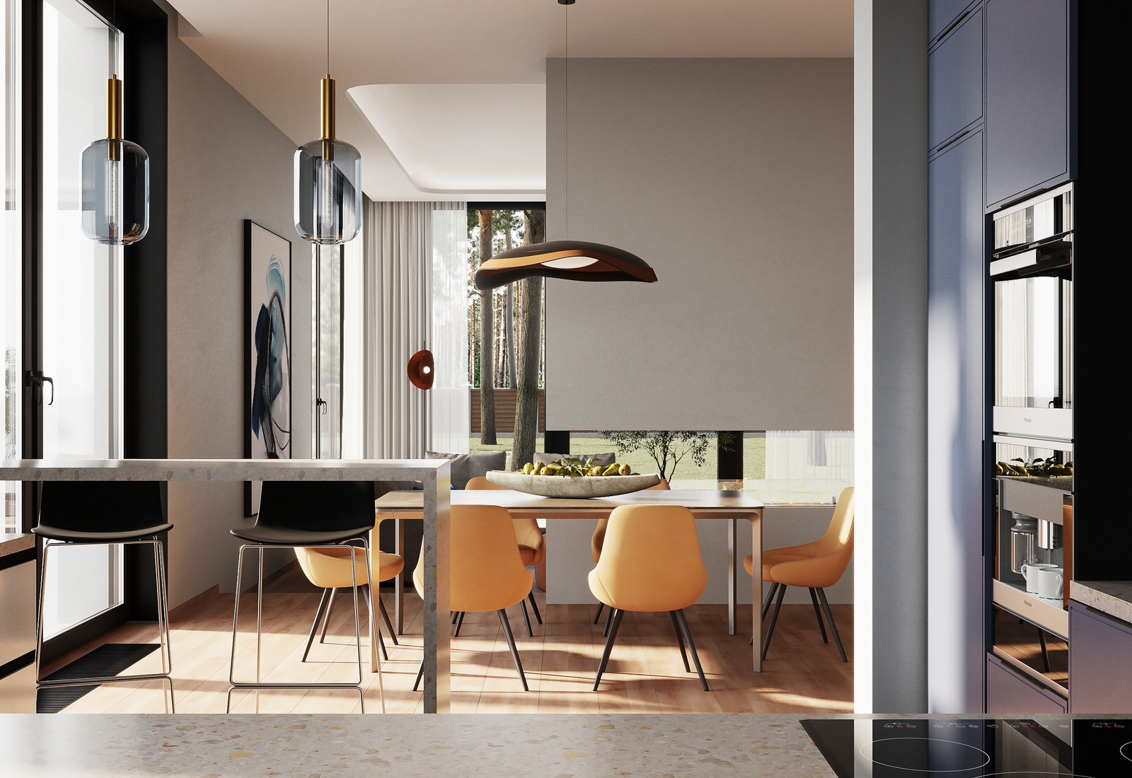 Дизайн интерьера и экстерьера, 3D визуализация. Частный дом в Ленинградской обла