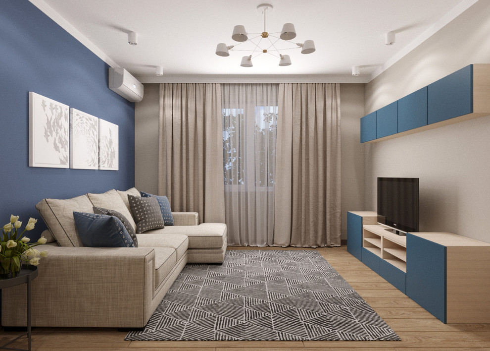 Яркое решение однокомнатной квартиры