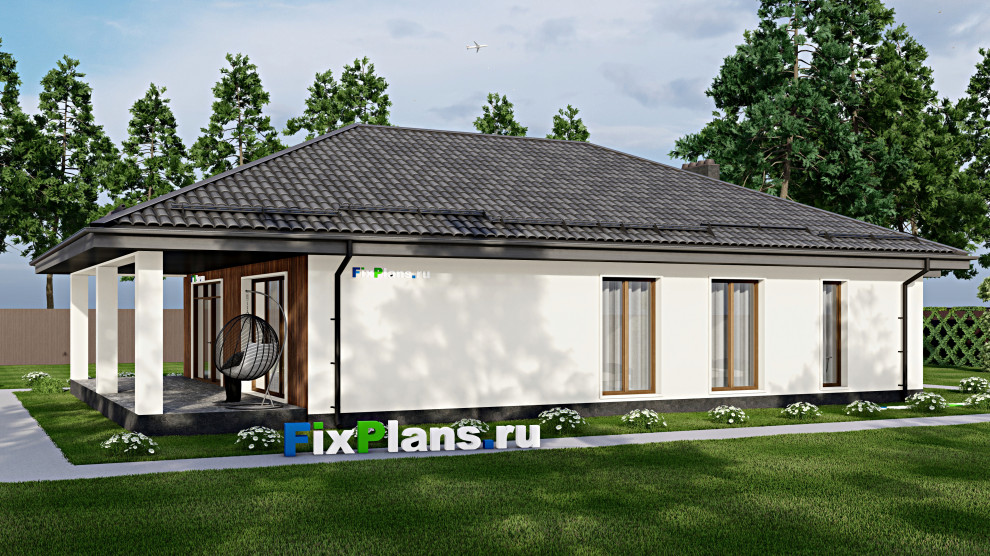 Проект одноэтажного дома 22х12м S206м2 F-8630