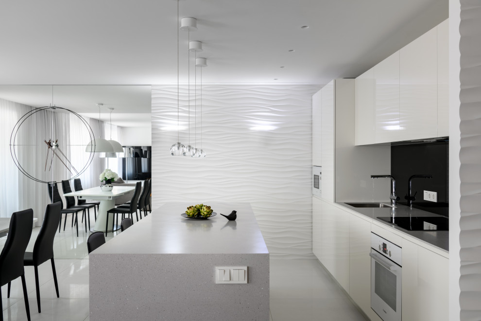 Стильная черно-белая квартира в Новосибирске