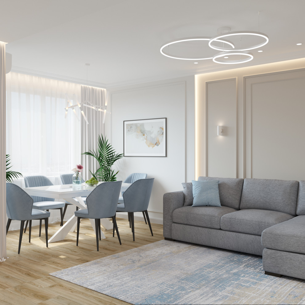 Квартира на Взлетной - гостиная-кухня