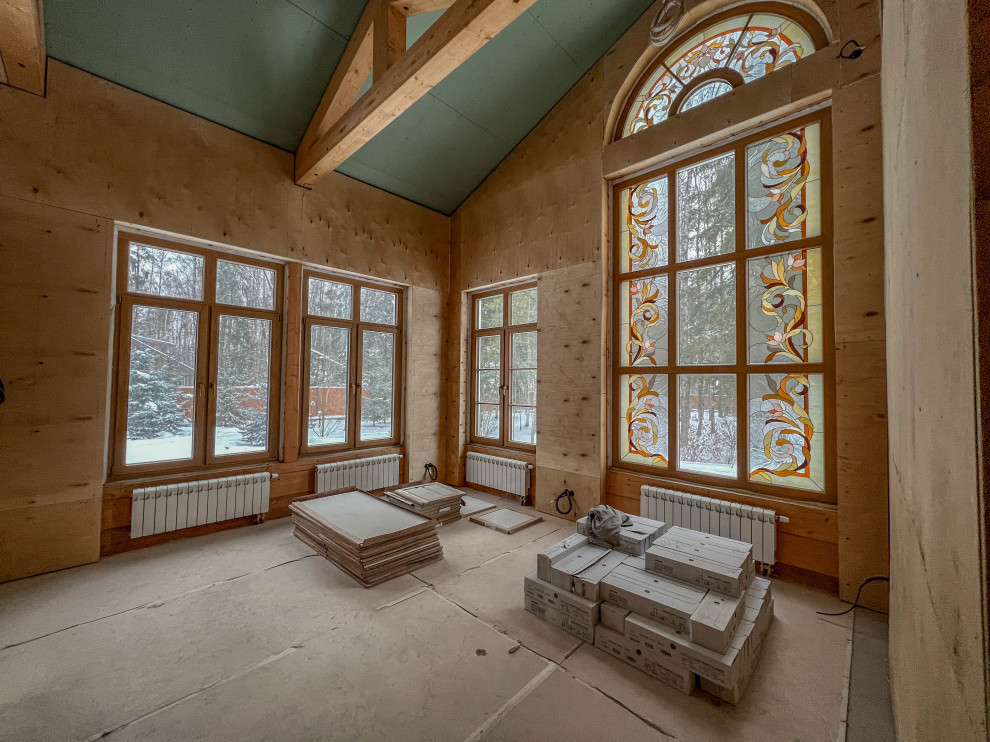 Особняк и Баня в русском стиле с витражом Тиффани