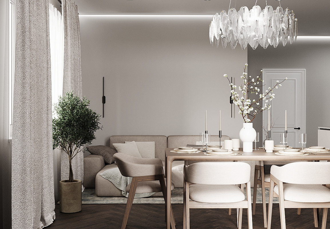 Кухня-гостиная в загородном доме