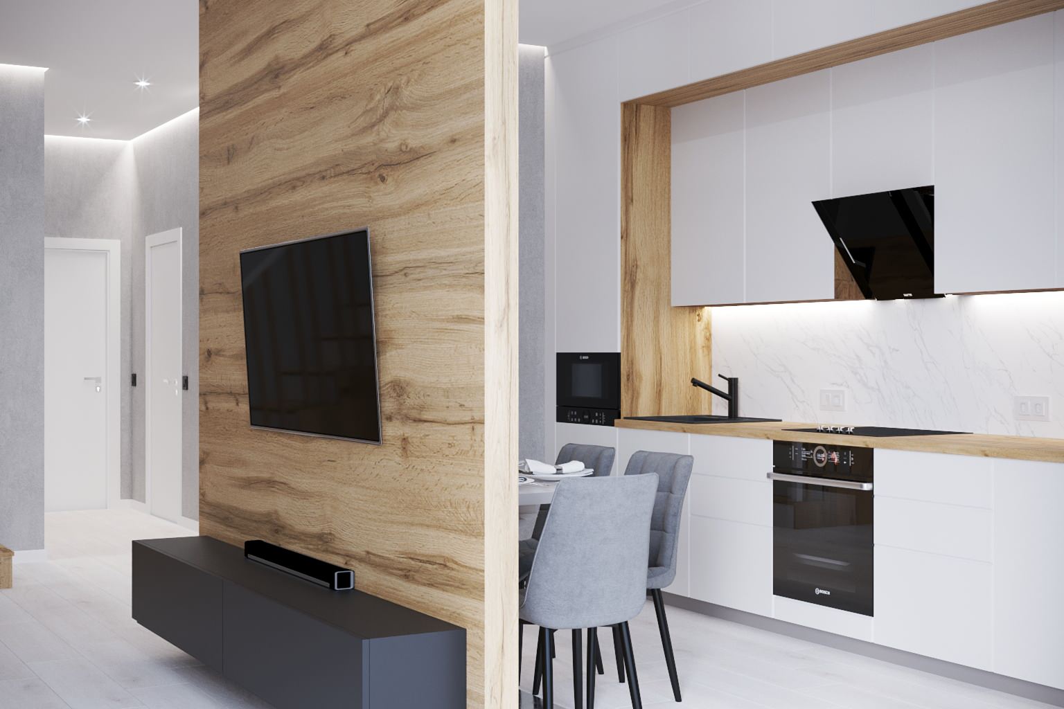 Обложка проекта: Дизайн кухни-гостиной