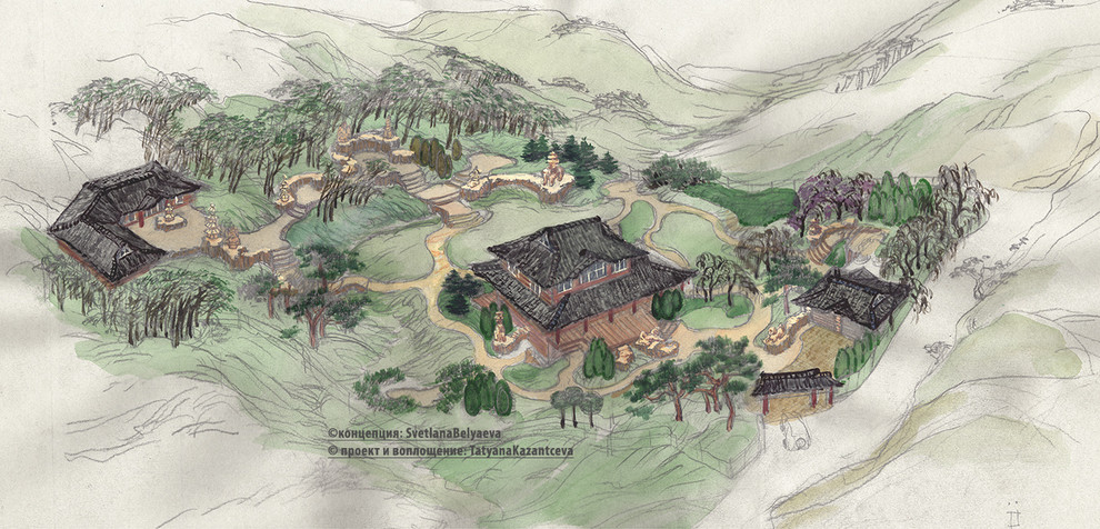 Обложка проекта: Ландшафт и Дом в Восточном стиле