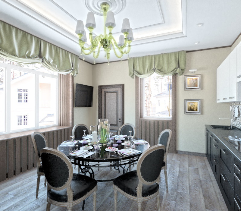 Проект загородного дома в стиле фьюжн.