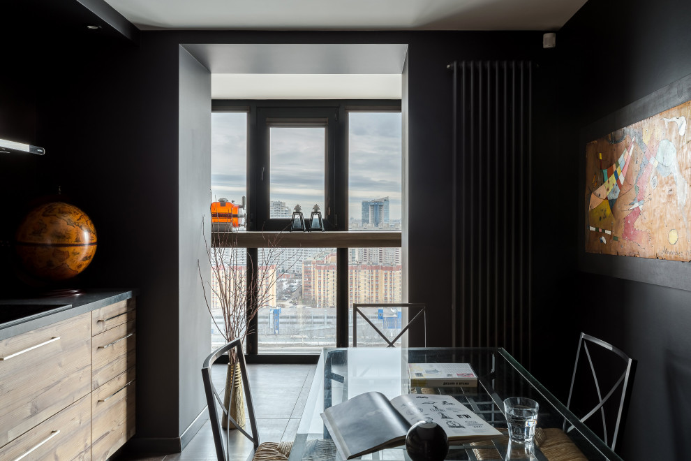 Однокомнатная квартира в черном цвете