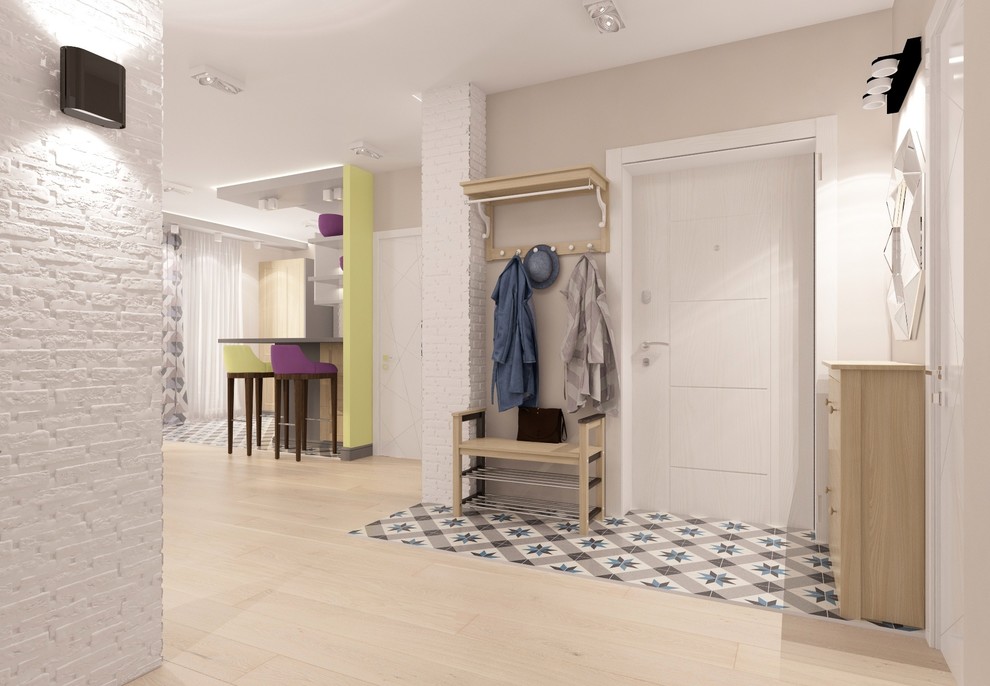 Оформление кухни-гостиной для прекрасной молодой пары.