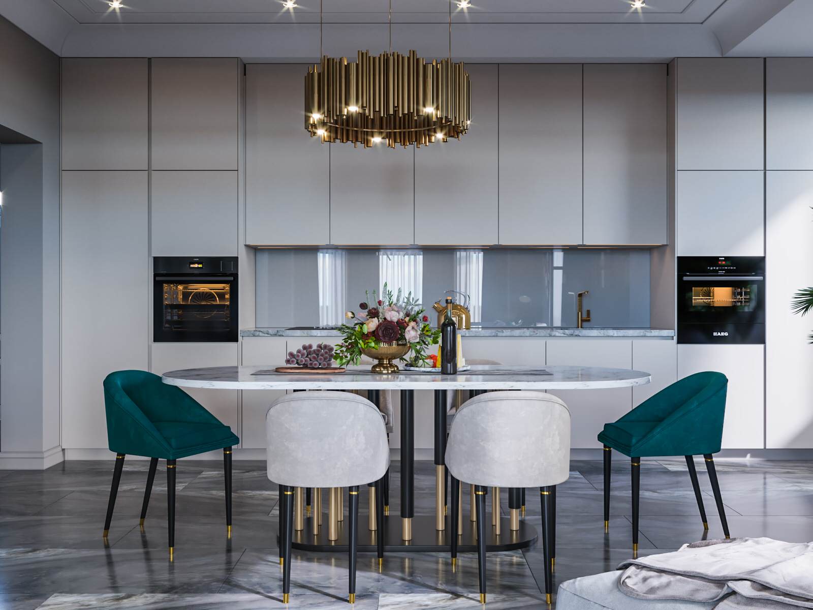 Дизайн коттеджа в неоклассическом стиле 260 кв.м. (2018 год)