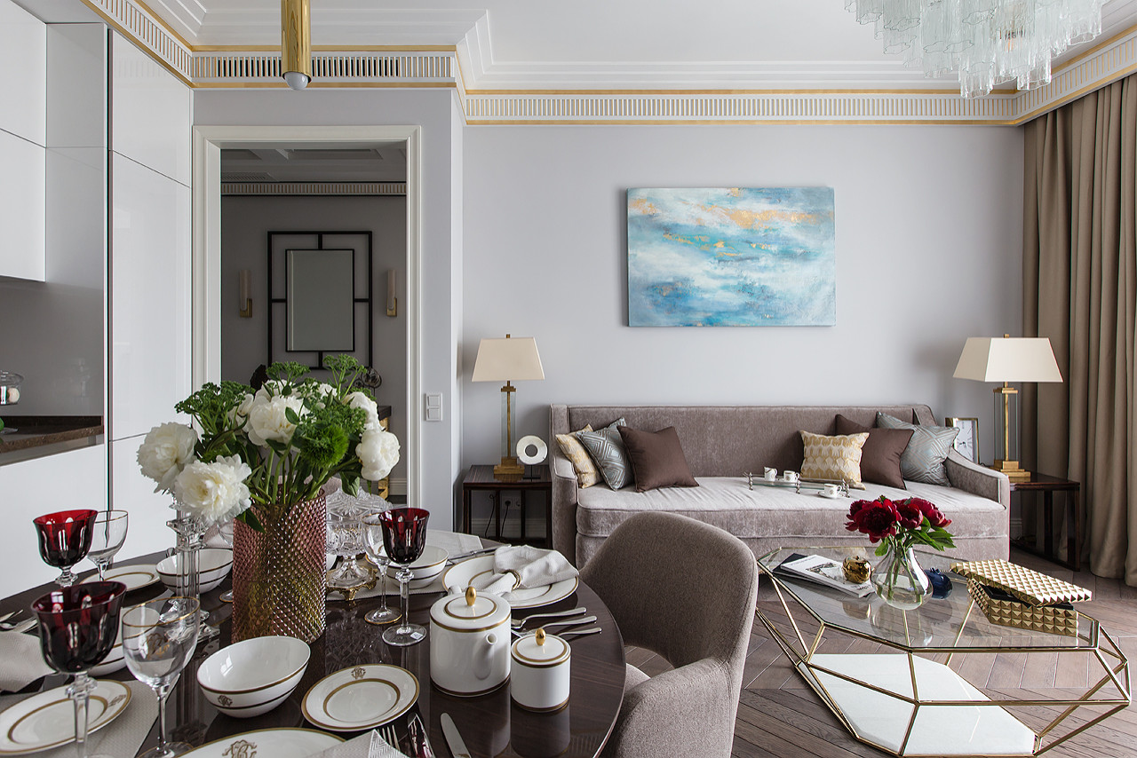 Современная росокшь - квартира в стиле арт-деко в ЖК "BALCHUG RESIDENCE"