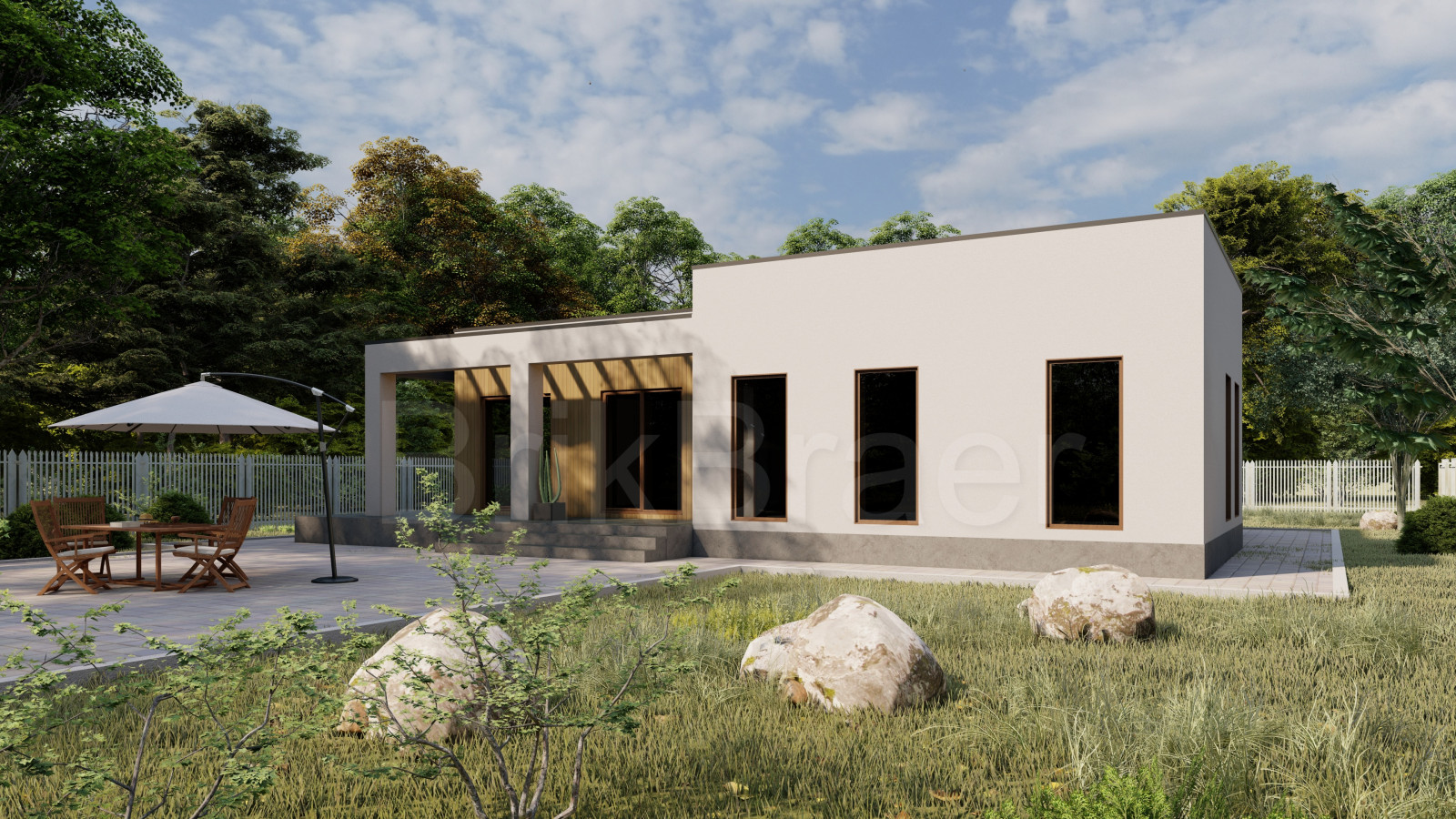 Проект дома №159 с плоской кровлей площадью 180 м2