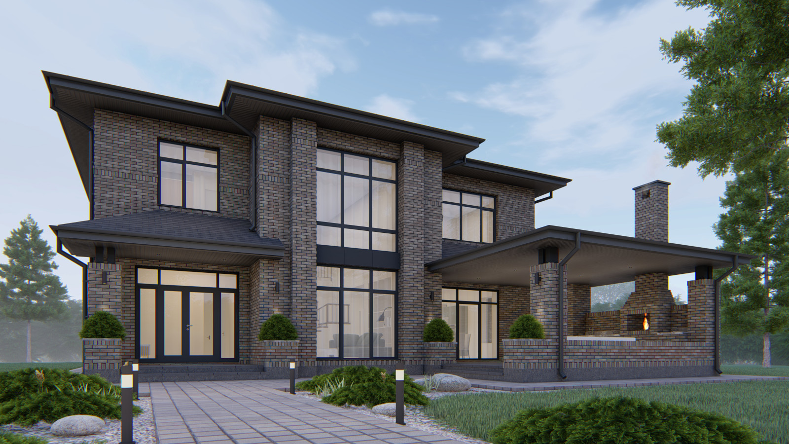 Обложка проекта: Двухэтажный дом в стиле Прерий