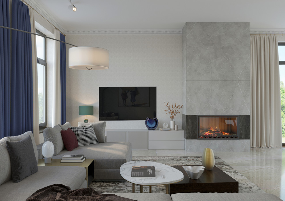 Дом с камином.