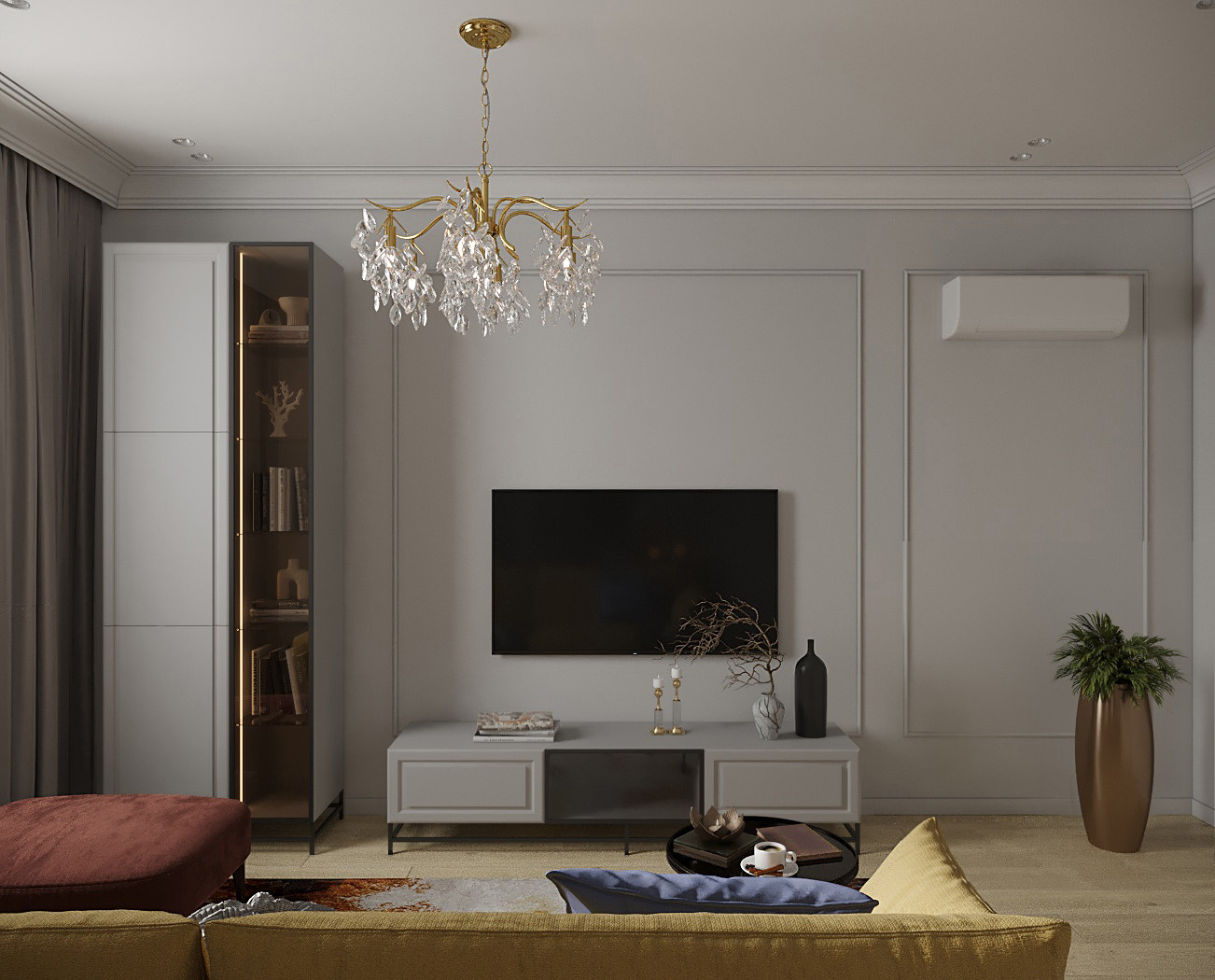 Кухня-гостинная в стиле современная классика