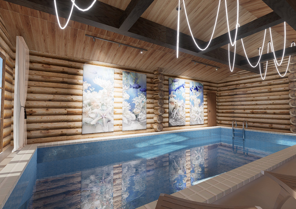 Дизайн бассейна в деревянном доме