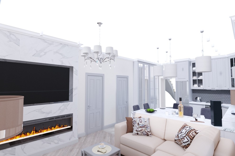 кухня гостиная в стиле классическом стиле