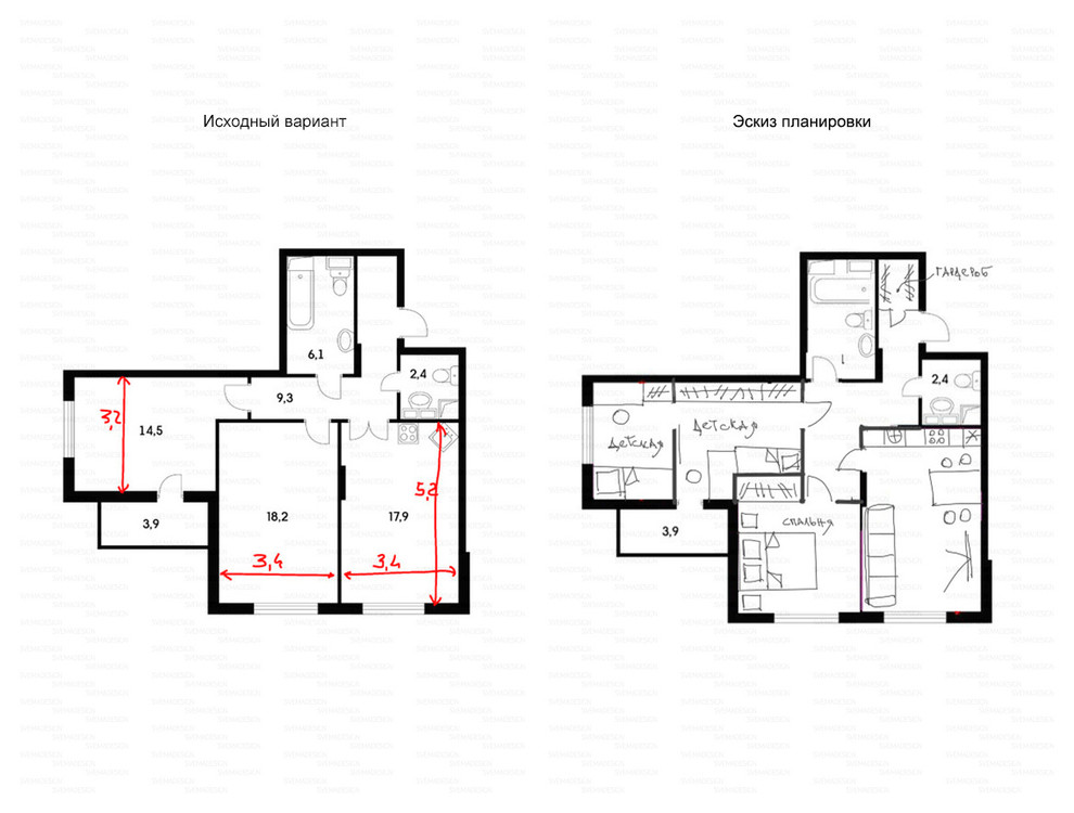 Идеи перепланировки для двухкомнатных квартир