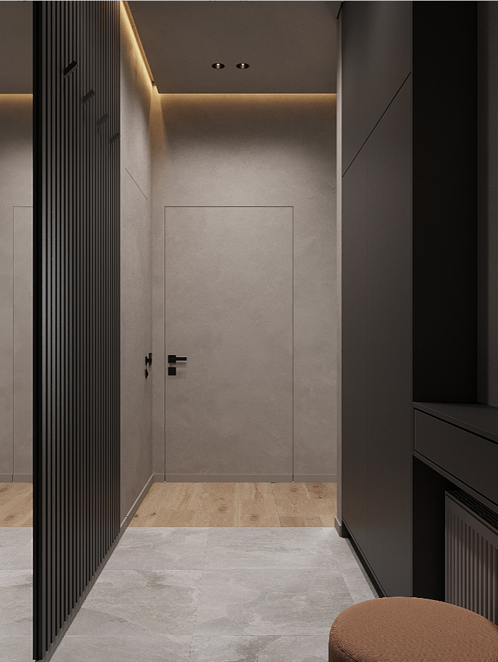 Квартира в современном стиле в темных тоннах