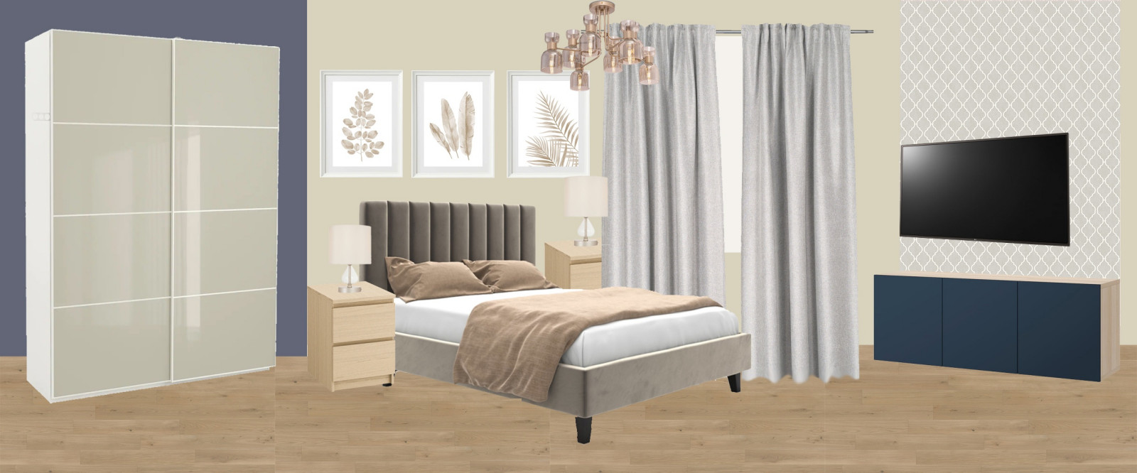 Обложка проекта: Яркая евродвушка в ЖК Гринландия-2 для молодой женщины